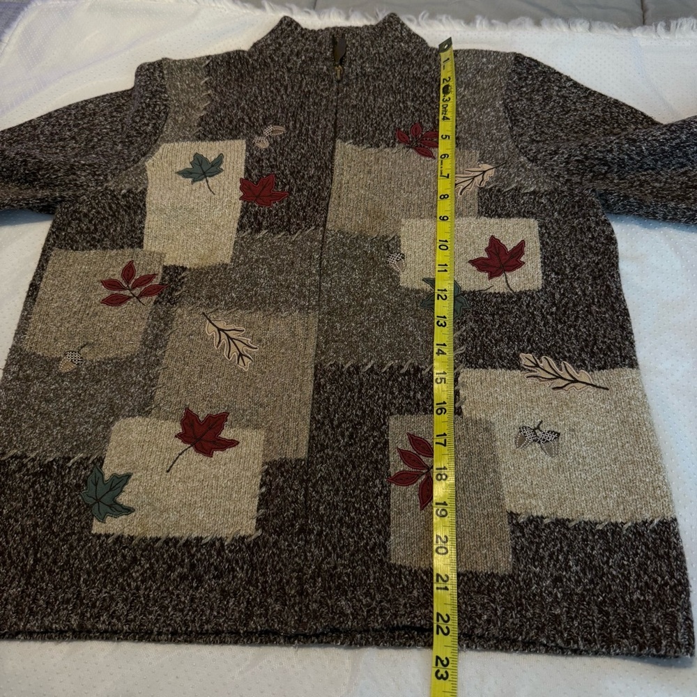 Vintage Northern Reflections Zip Up Sweater Women’s Size Small Fall Leaves - Picture 11 of 15
